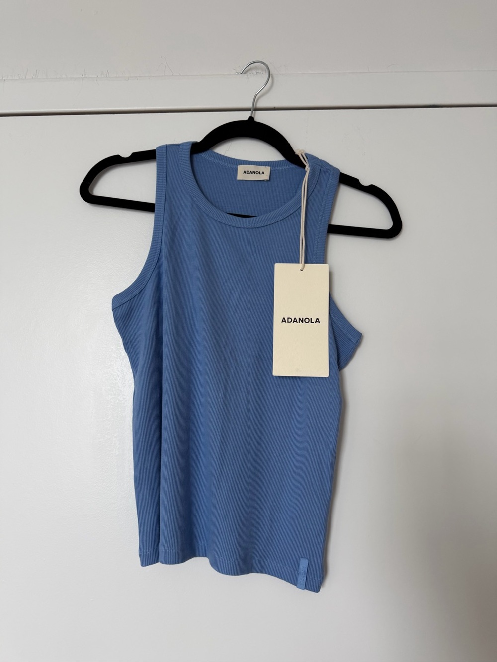 Adanola Sky Blue Ribbed Tank